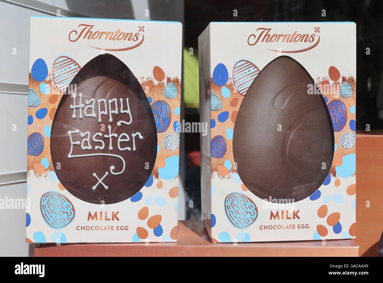 Thorntons Easter eggs for sale in shop window, 2025 Stock Photo - Alamy