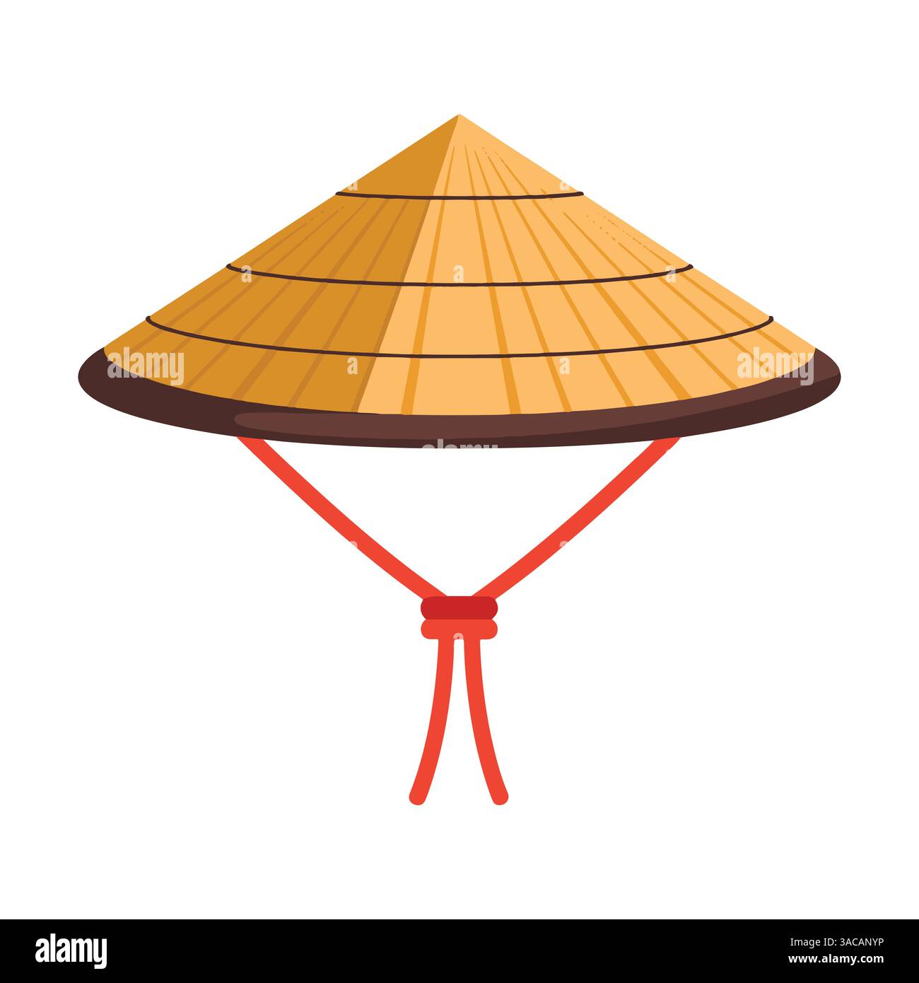 Straw rice conical hat Stock Vector Images - Alamy
