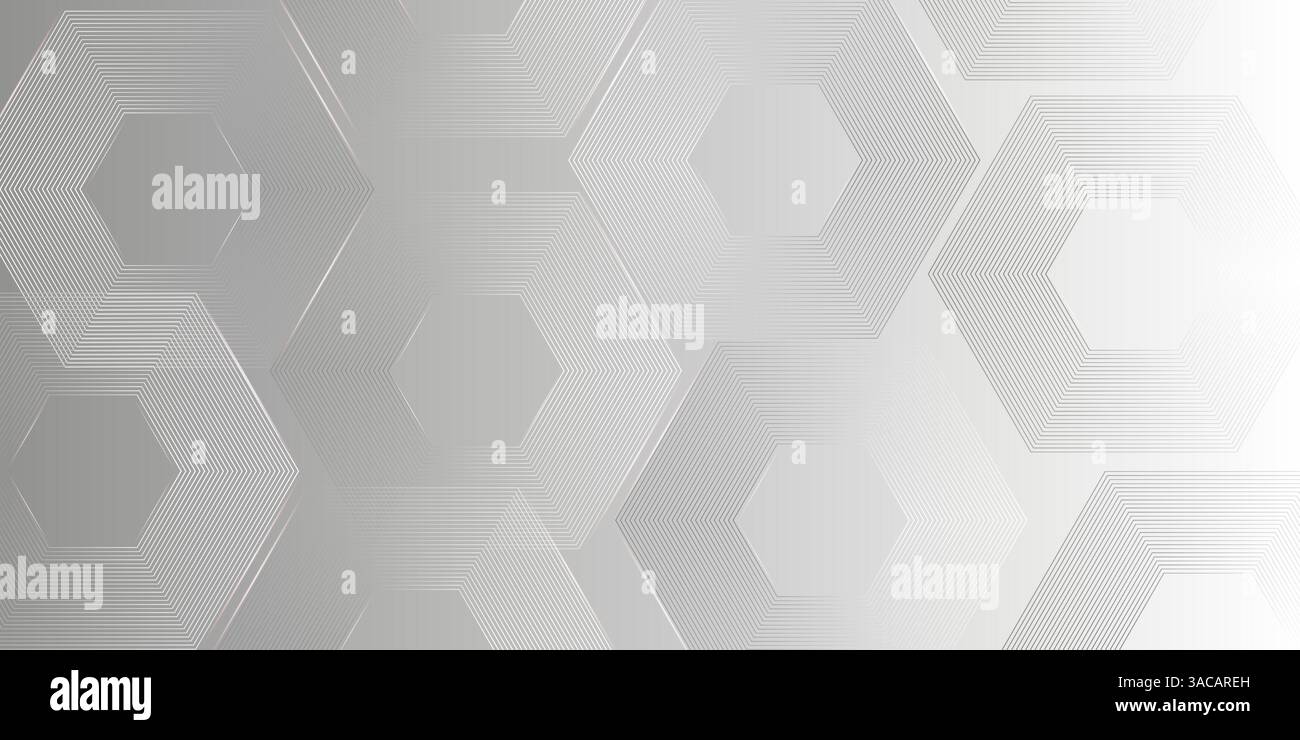 Vector abstract hexagonal white and gray background. Smooth hexagon line background, blurred pattern. Light pale texture. Stock Vector