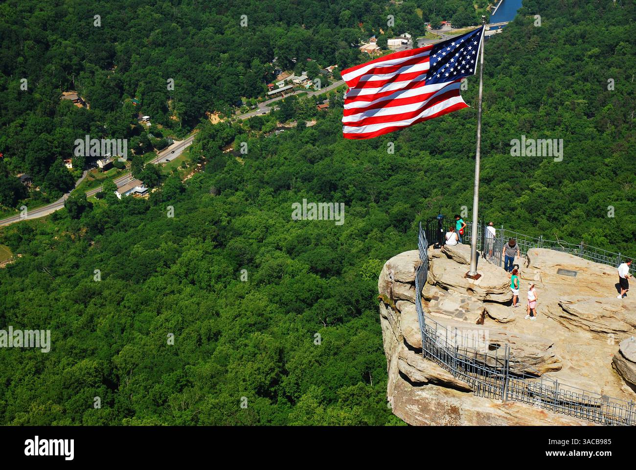 Aerial view large american flag hi-res stock photography and images - Alamy