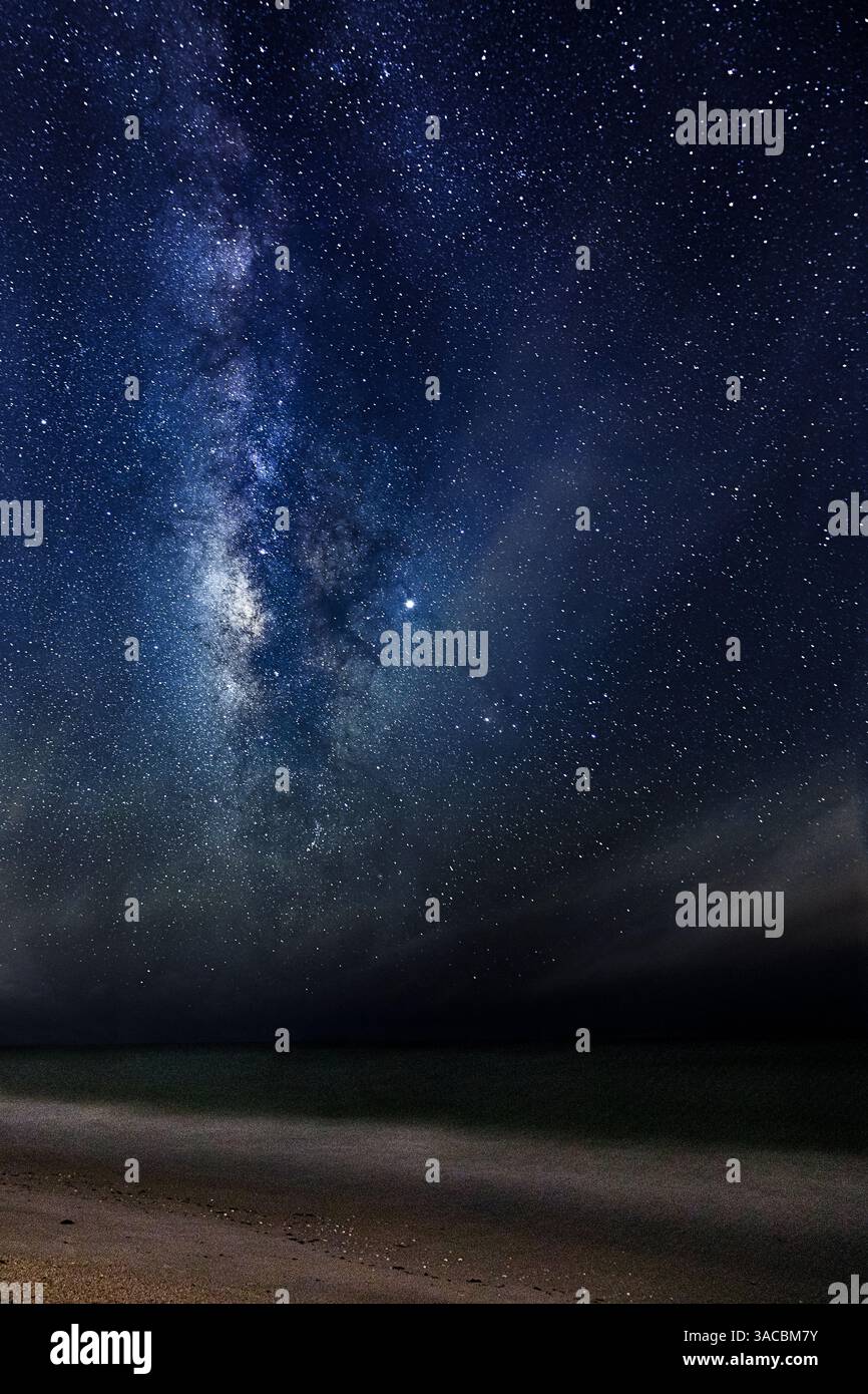 A time-lapse image of the stars and Milky Way, Florida. Stock Photo