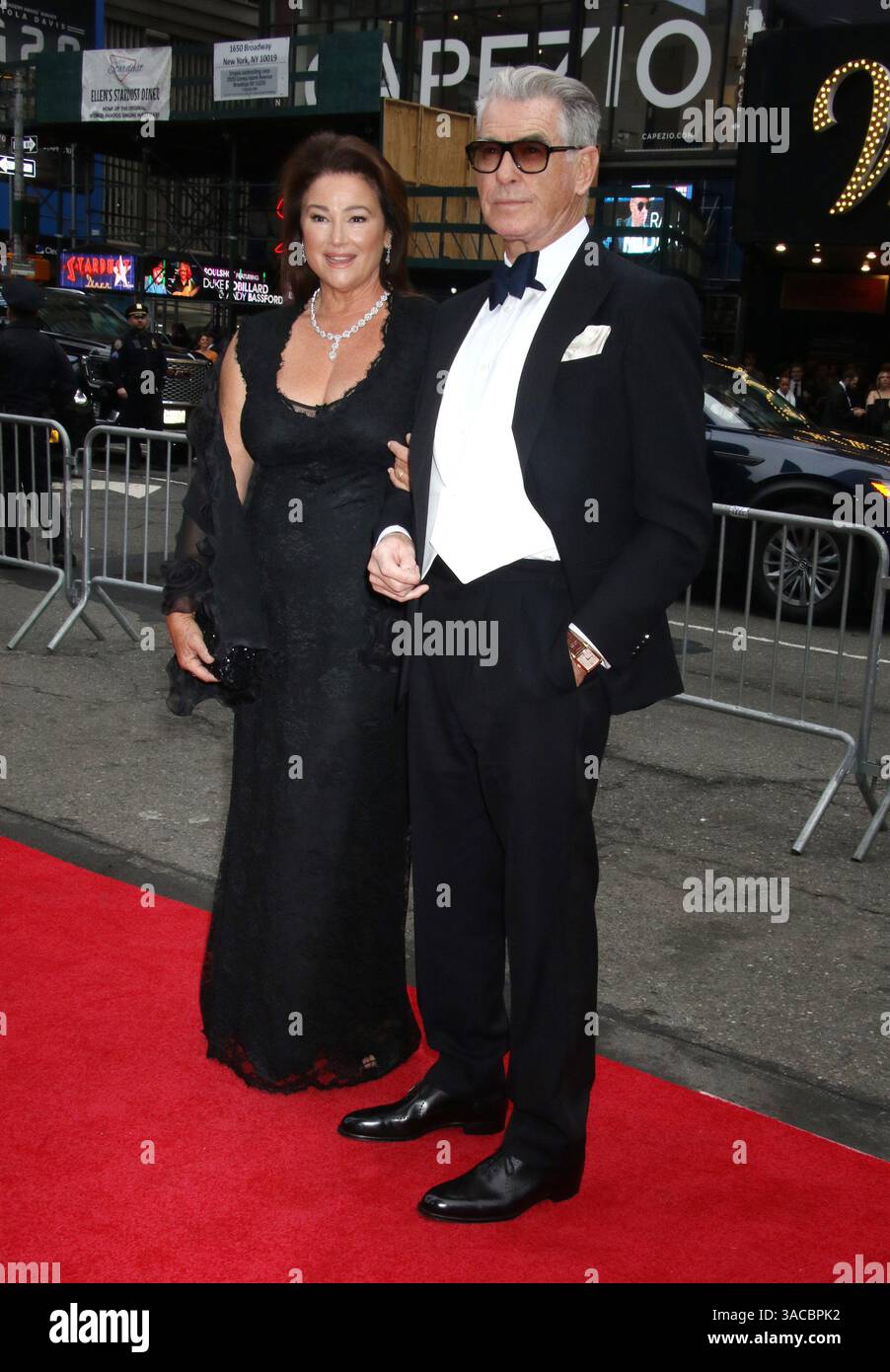 New York, NY, USA. 3rd Apr, 2025. Pierce Brosnan and Keely Shaye Smith at  the Good Night, and Good Luck Opening Night on April 03, 2025 in New York,  New York. Credit:, image size:902x1390