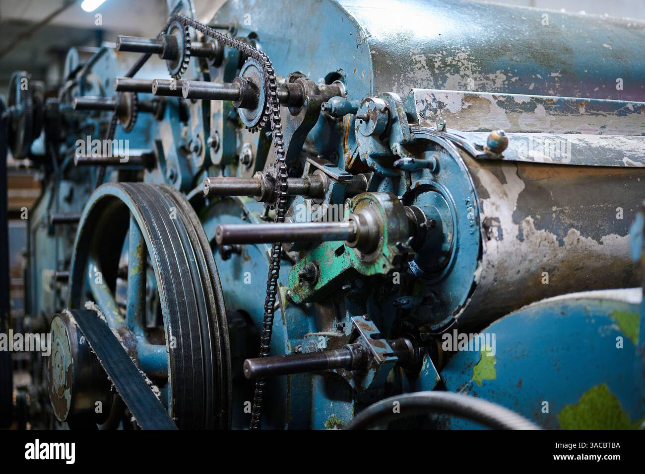 Old machine gears and cogs in a vintage workshop reveal the artistry of ...