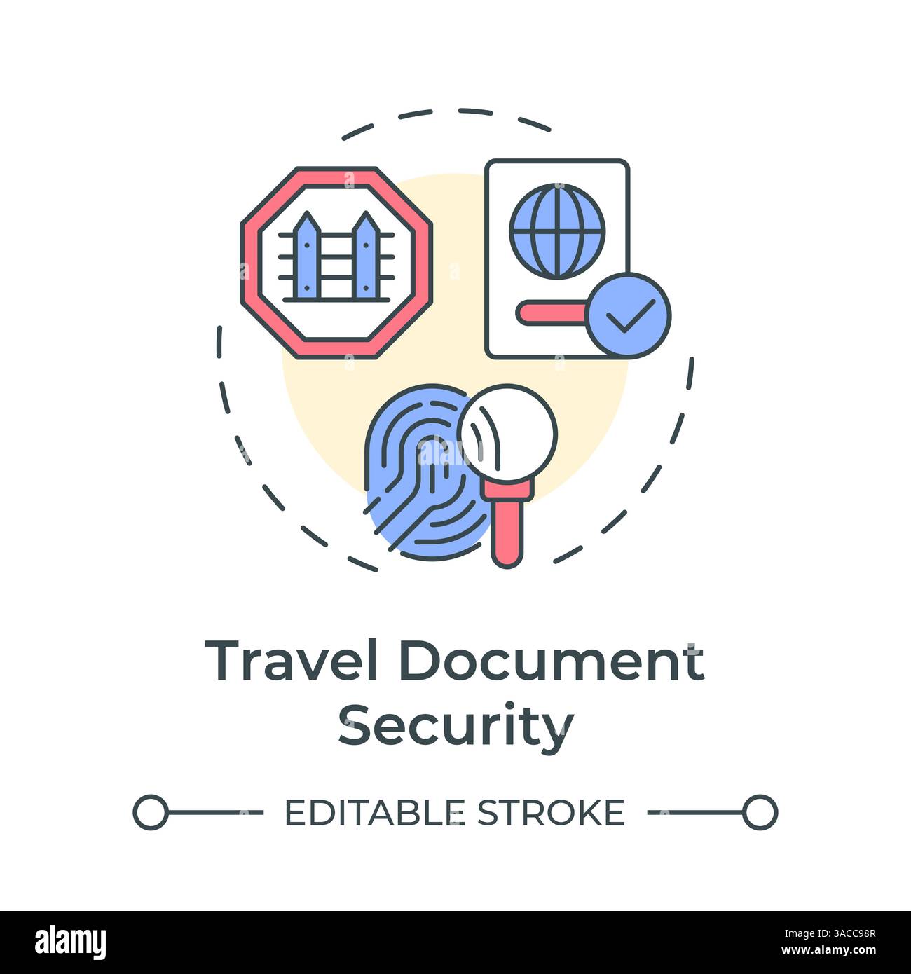 Travel document security multi color concept icon Stock Vector