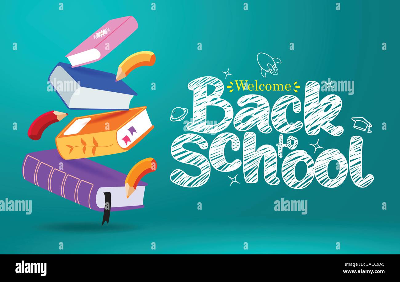 Back to school greeting clipart banner design. Welcome back to school ...