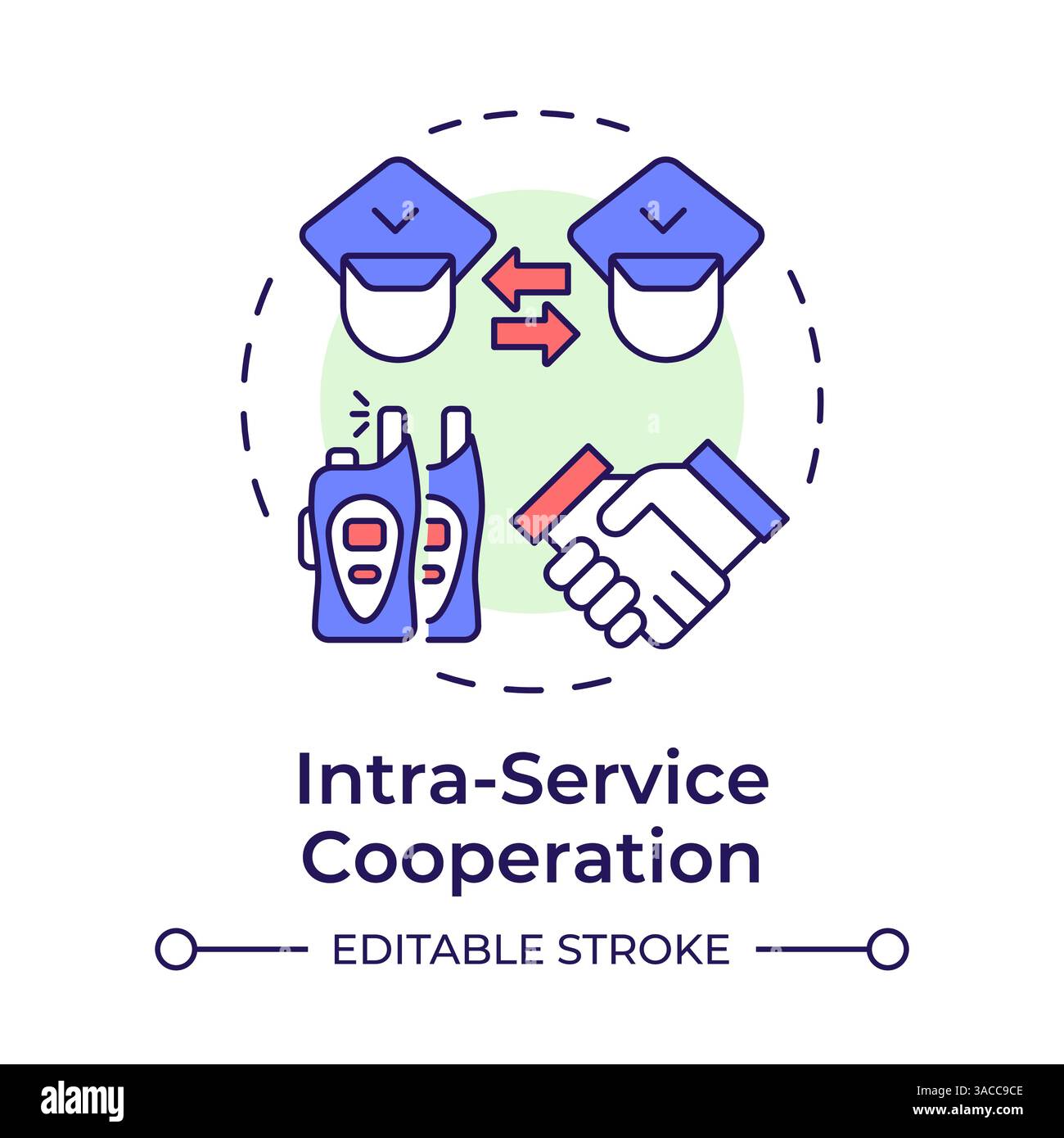 Intra service cooperation multi color concept icon Stock Vector