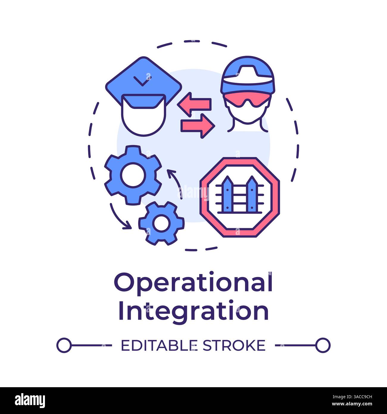 Operational integration multi color concept icon Stock Vector