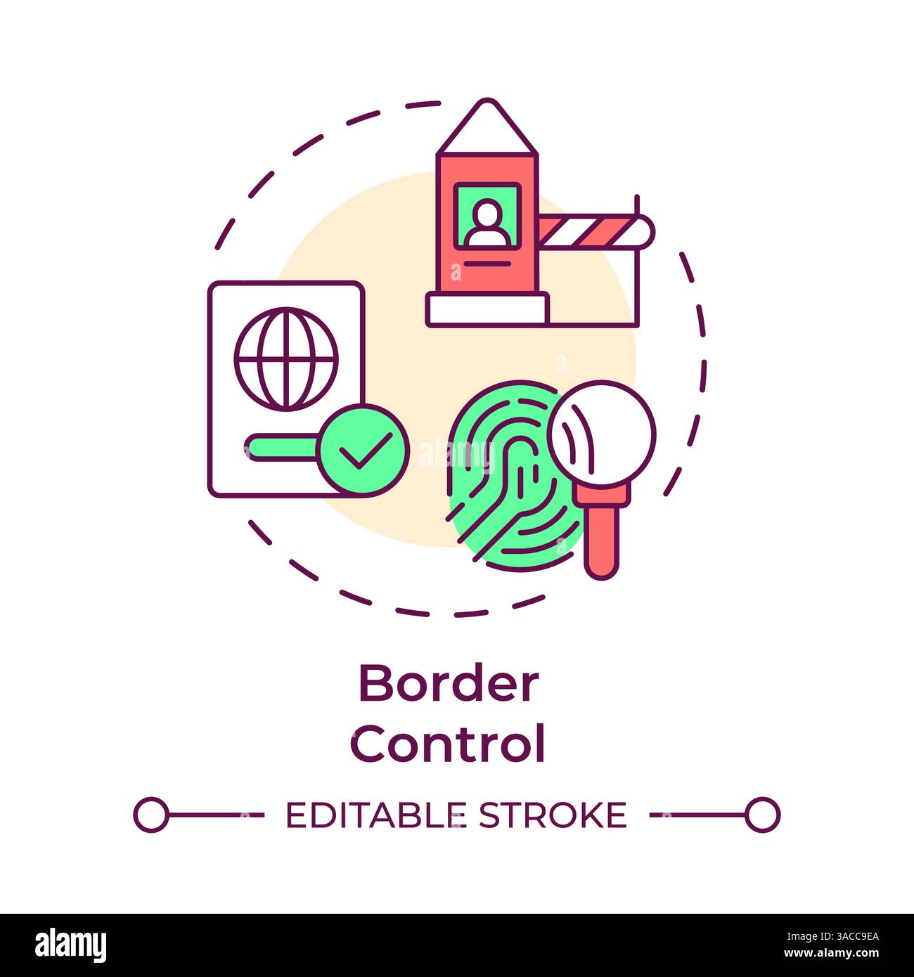 Boundaries control multi color concept icon Stock Vector