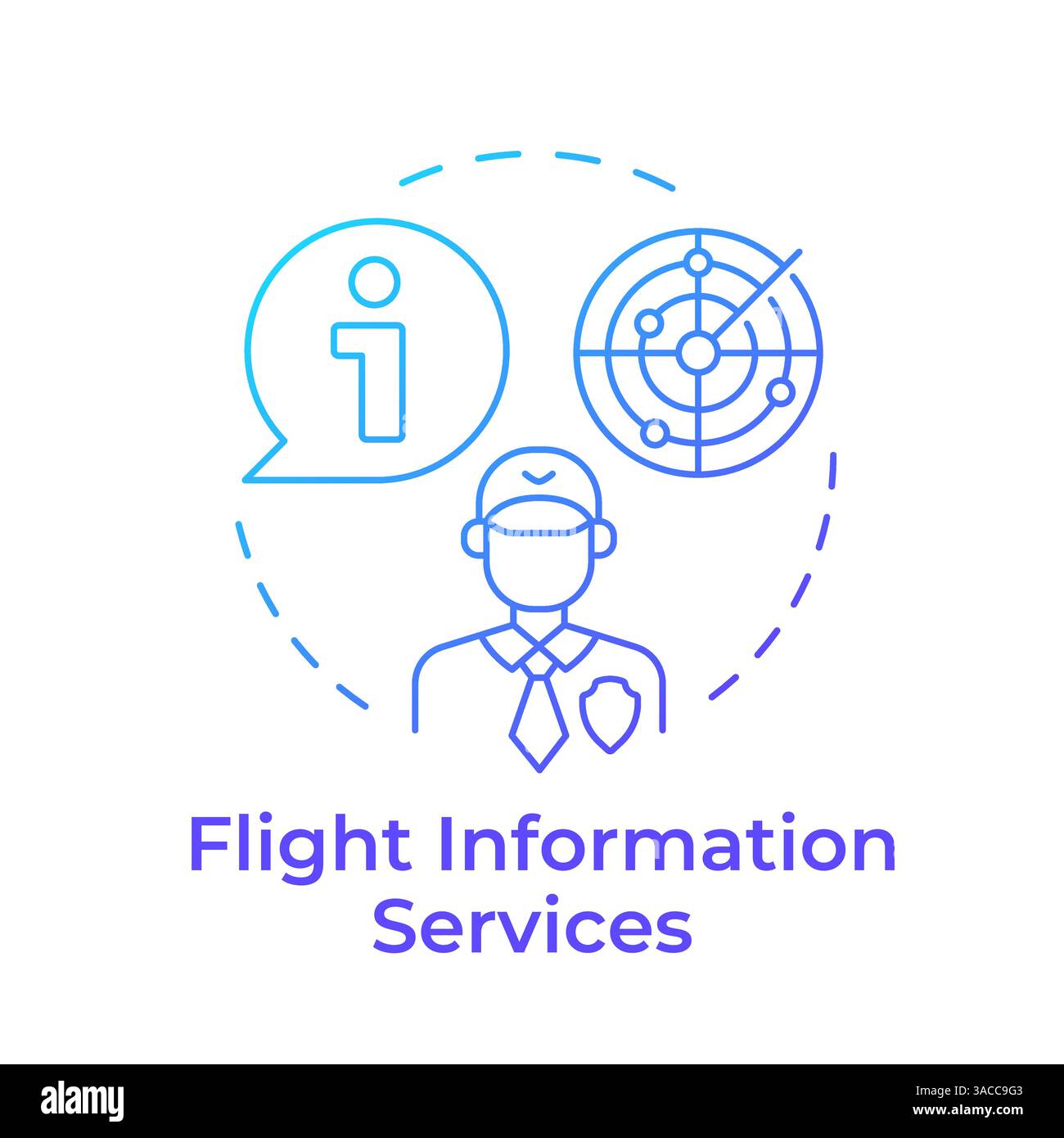 Flight information services blue gradient concept icon Stock Vector