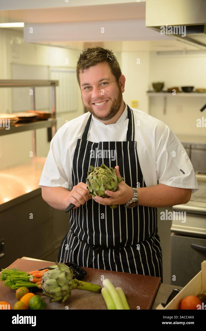 The Chef Ryan Swift at Foxhill Manor Hotel near Broadway, Worcestershire. Stock Photo