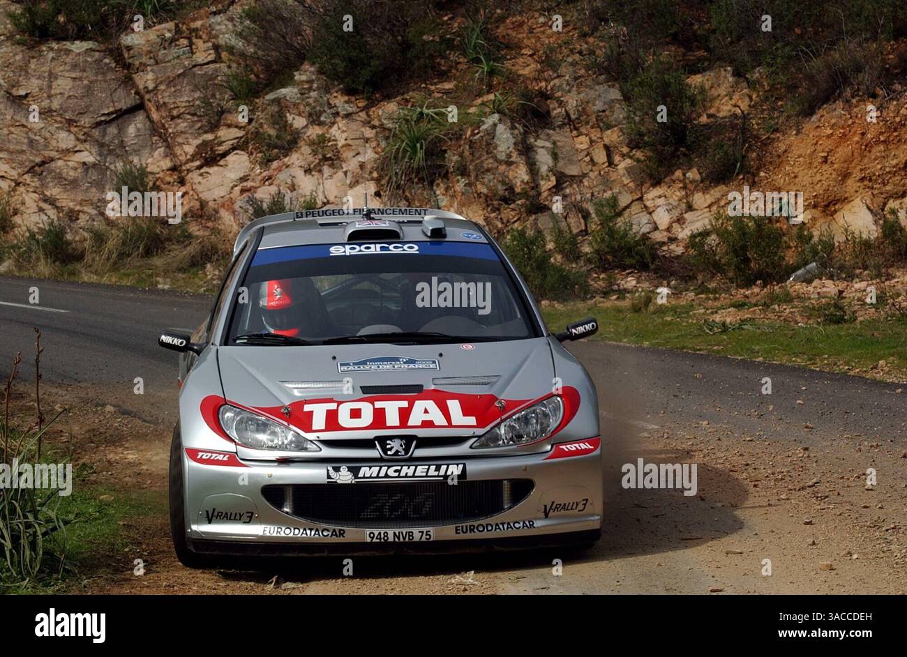 Planche De Décalcomanies 1/43 Pour PEUGEOT 206 WRC - Modèle RALLYE ALLEMAGNE 2003 Piloté Par BURNS