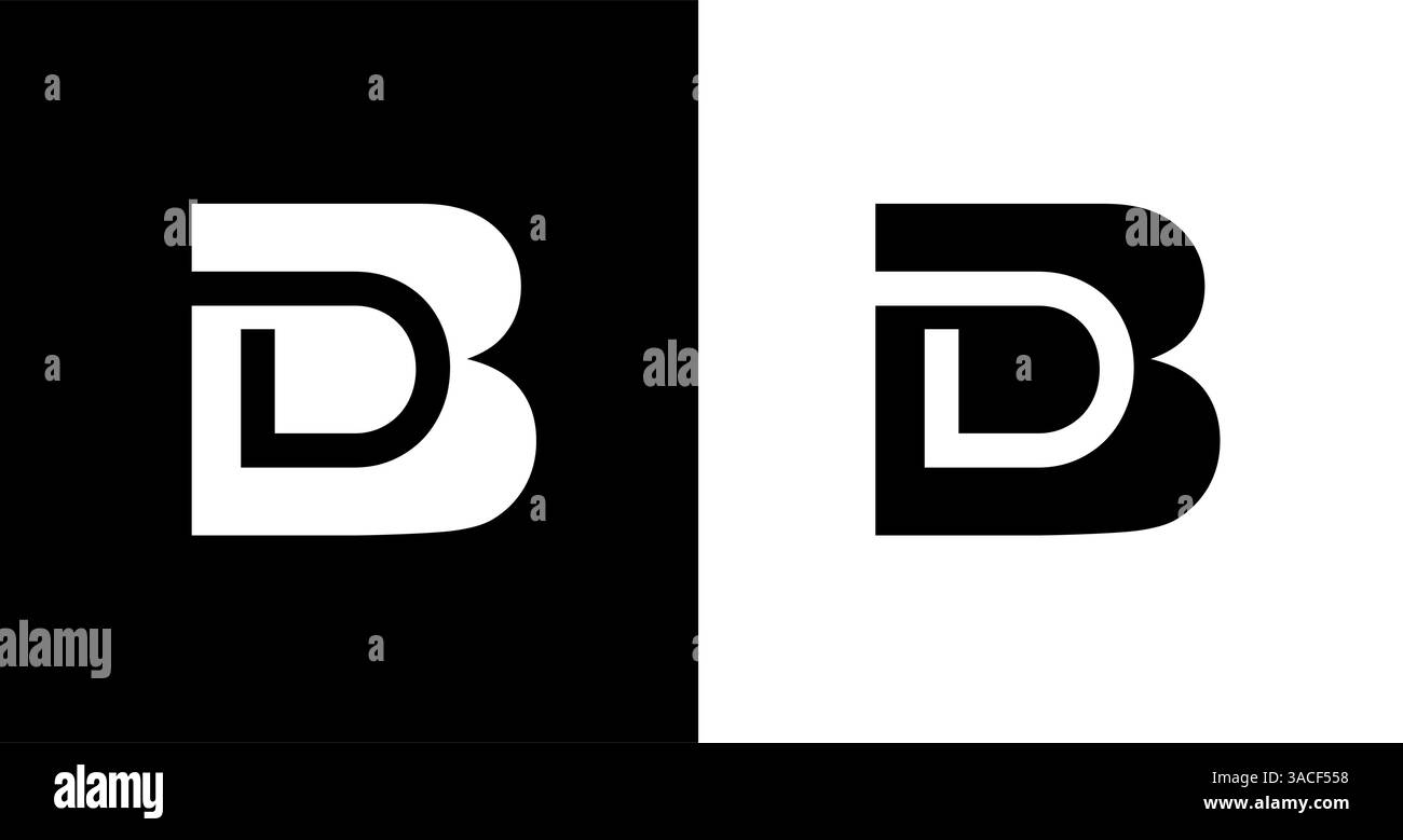 Initial Letters BD, DB abstract company Logo Design vector Stock Vector