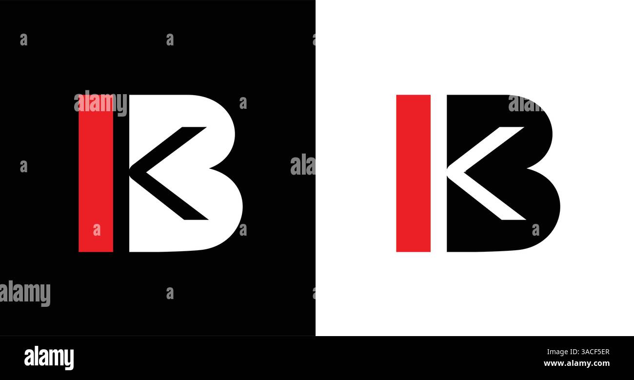 BK, KB Initial Letters abstract company Logo Design vector Stock Vector