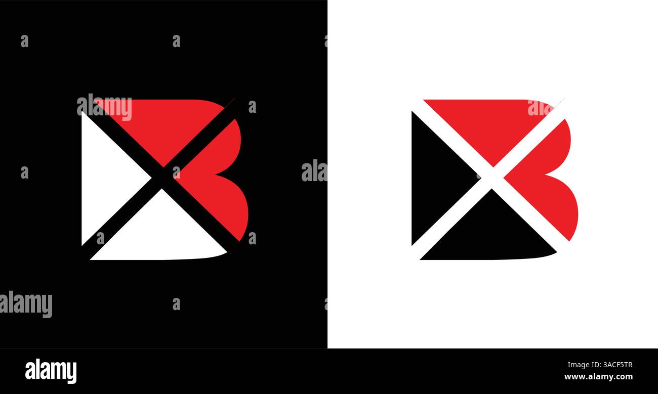 BX, XB Initial Letters abstract company Logo Design vector Stock Vector