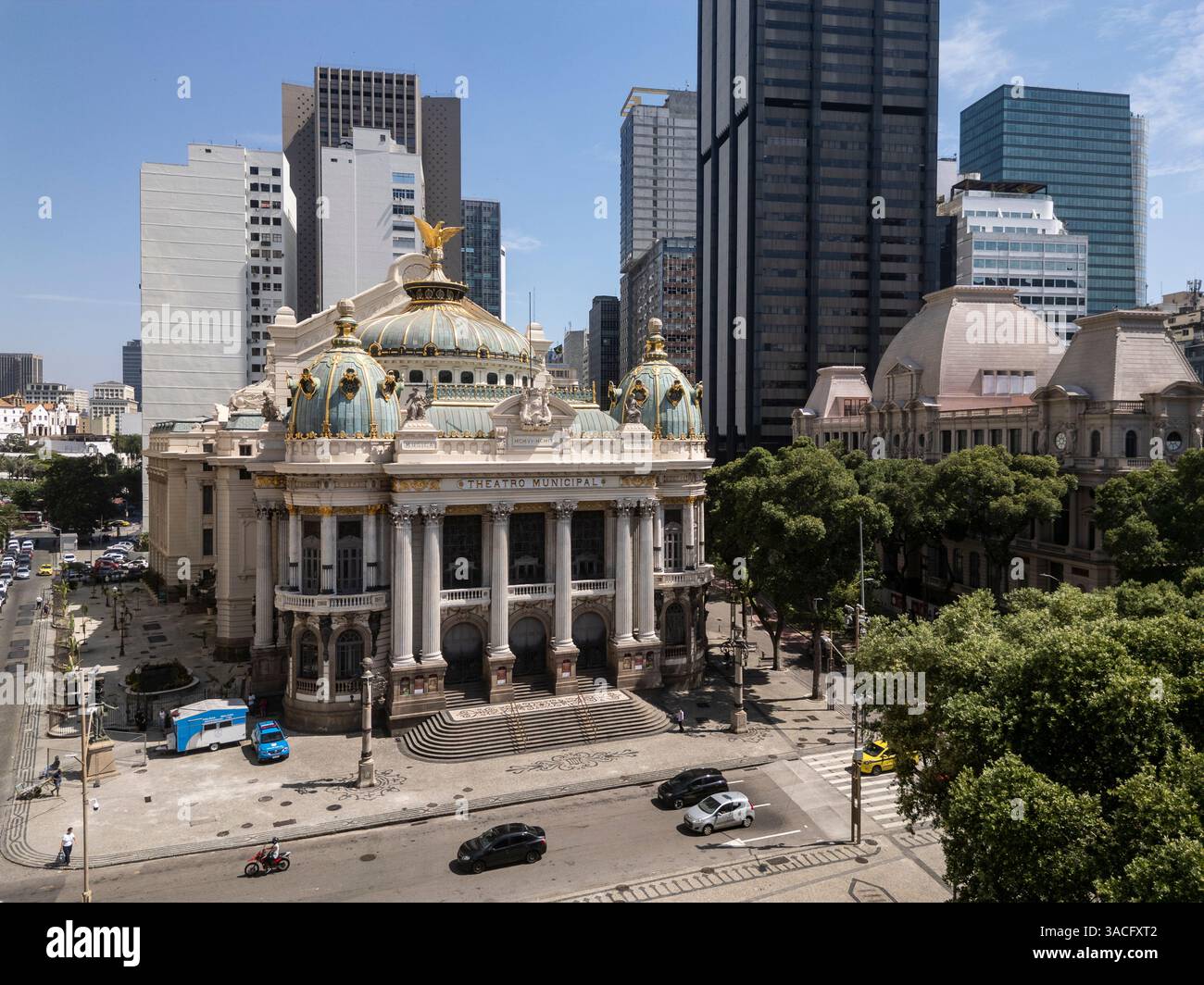 Beautiful aerial view to historic buildings in downtown Rio Stock Photo ...