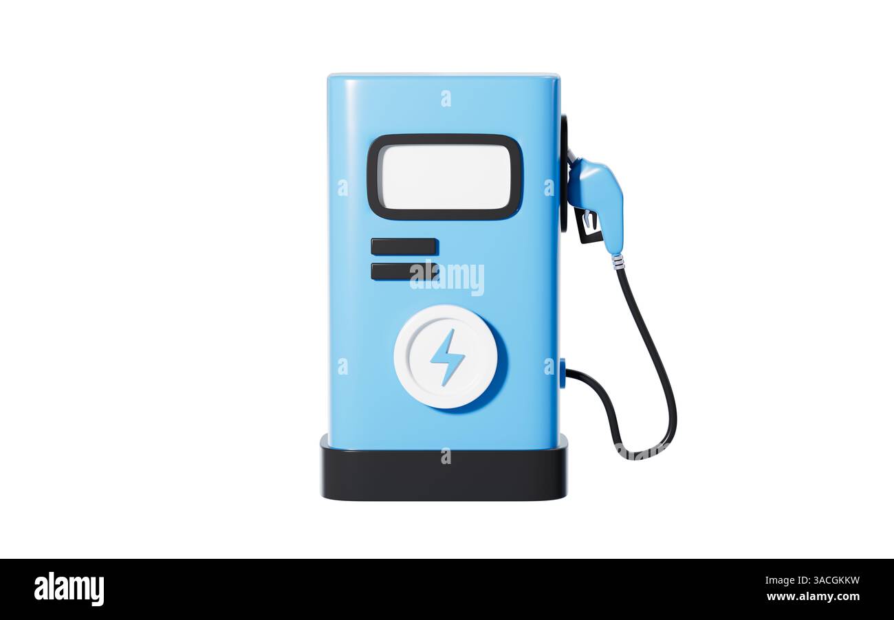 Cartoon charging pile, petrol filling station, Car charging or refuel ...