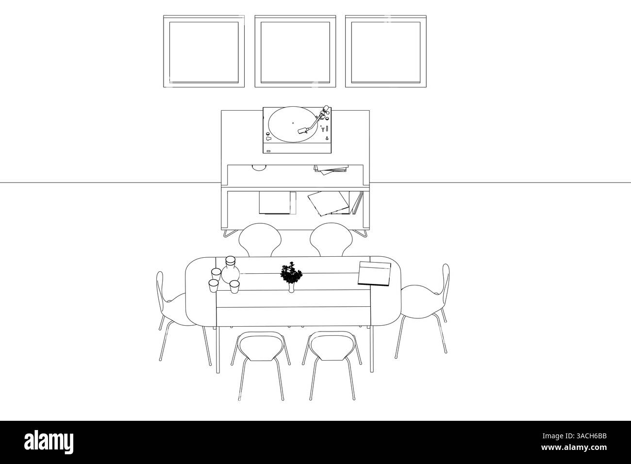 Black picture frame on a table Stock Vector Images - Alamy