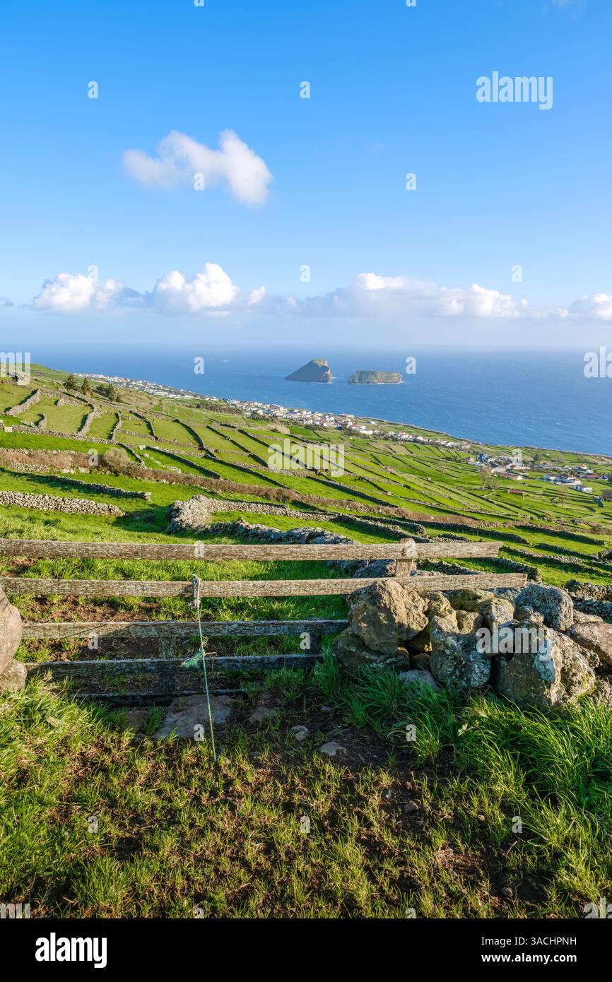 A stunning panoramic view of Terceira, Azores, showcases the island ...