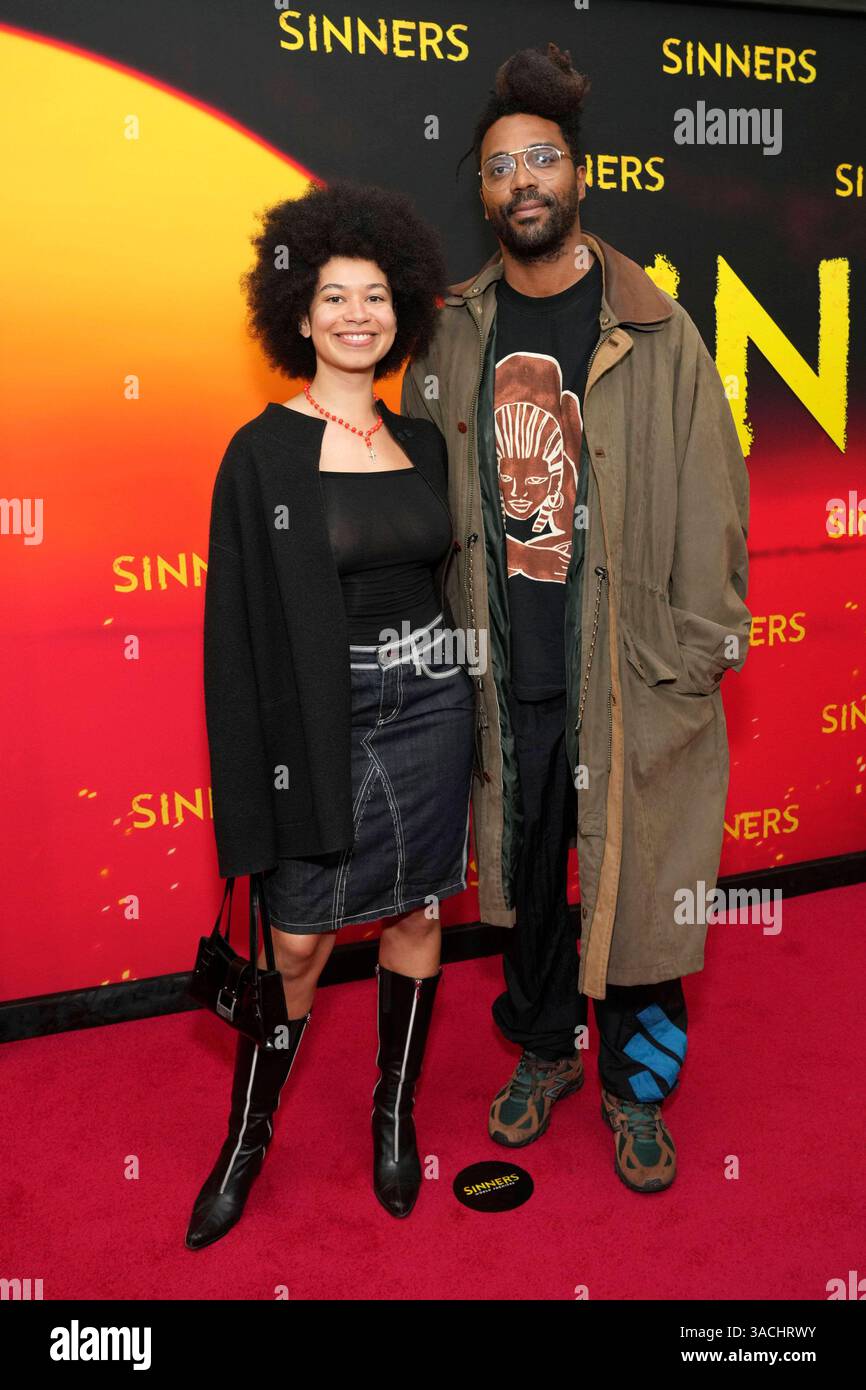 Chloe Kekovic und Shaka King bei der Premiere des Kinofilms Sinners