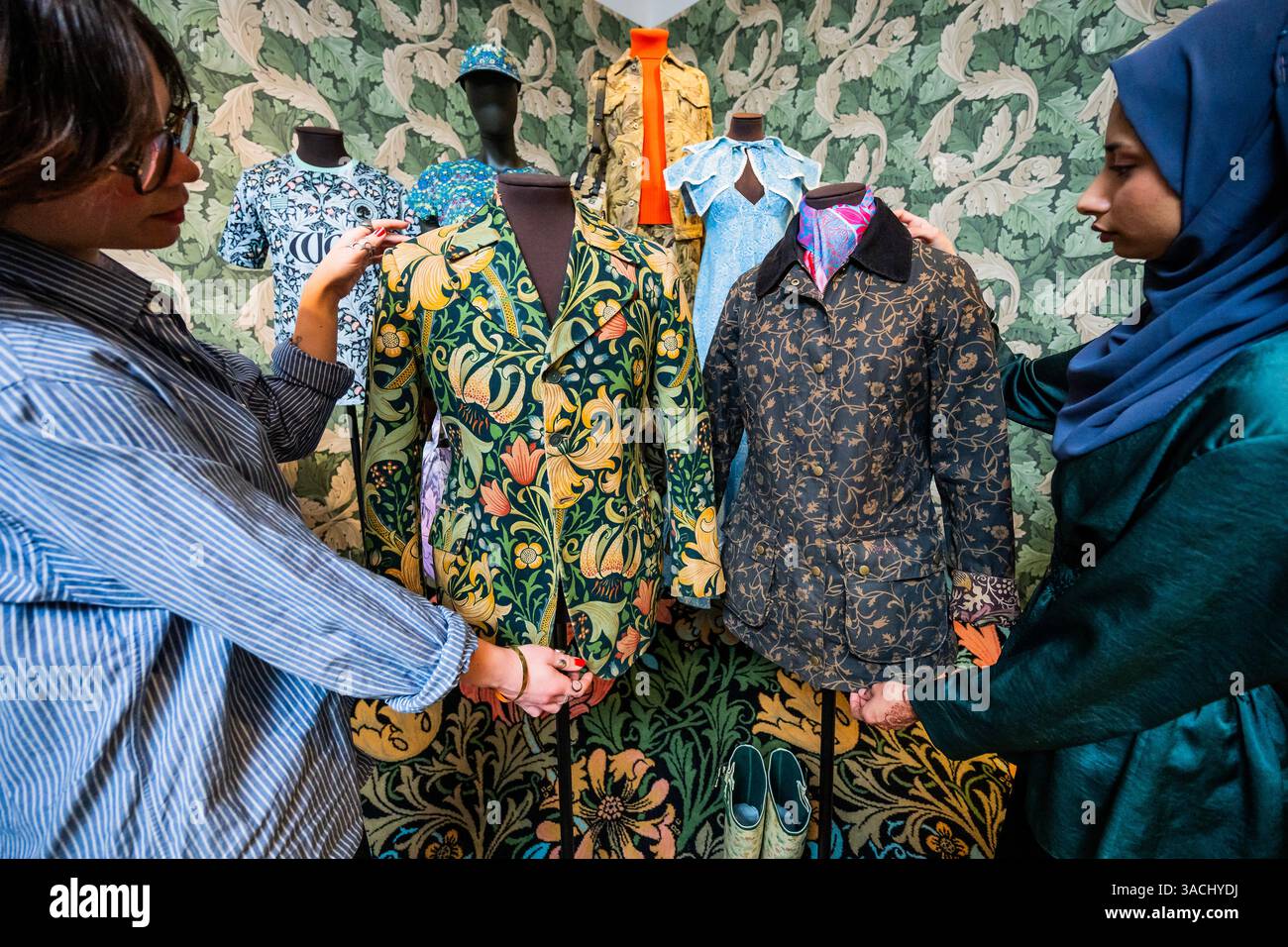 London, UK. 4 Apr 2025. Various outfits made with Morris prints 