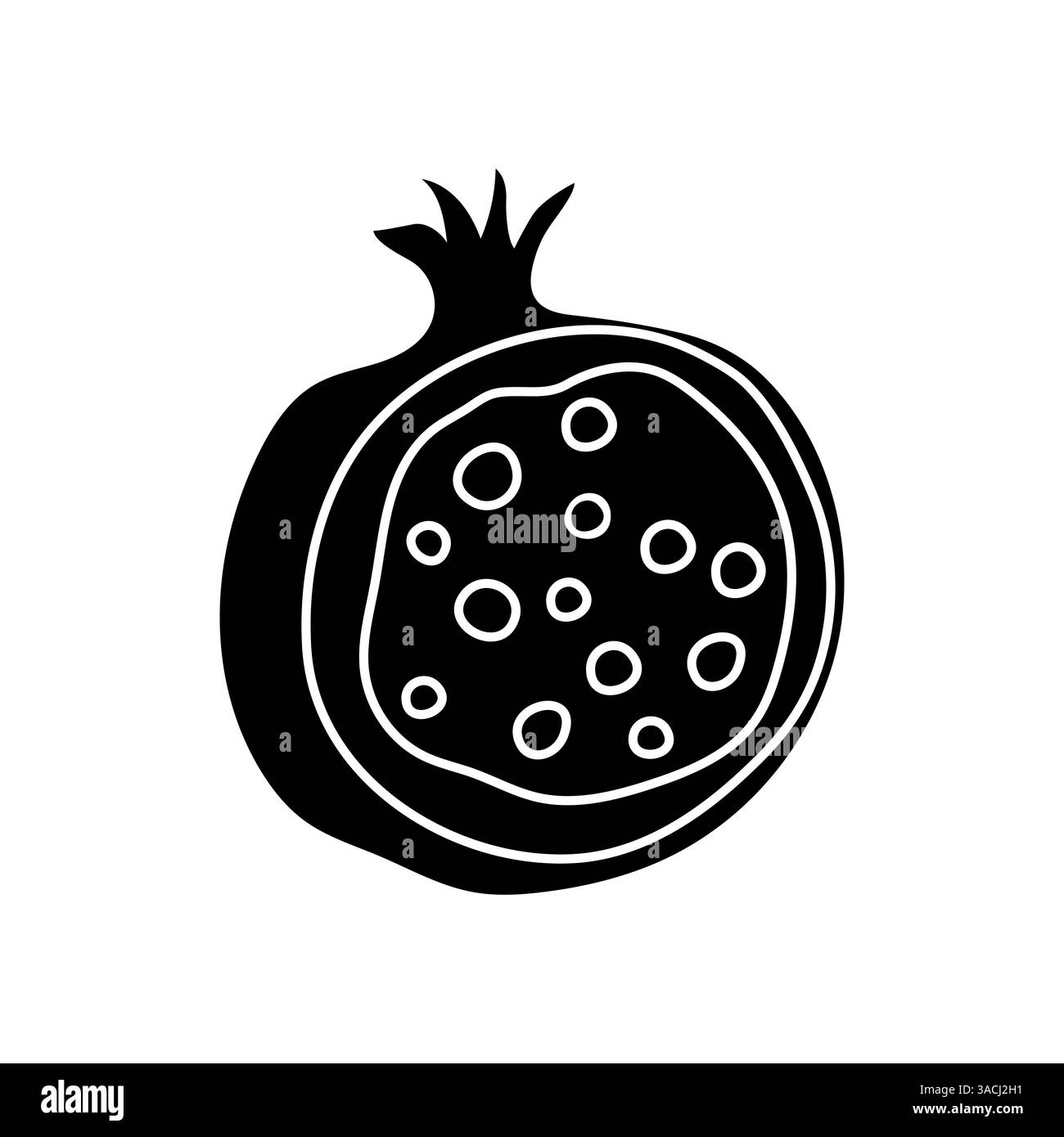 Pomegranate illustration Black and White Stock Photos & Images - Alamy