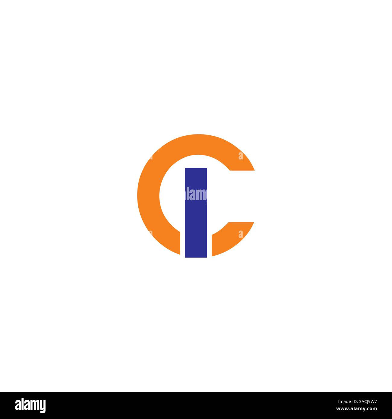 CI, IC Letter logo design template vector Stock Vector