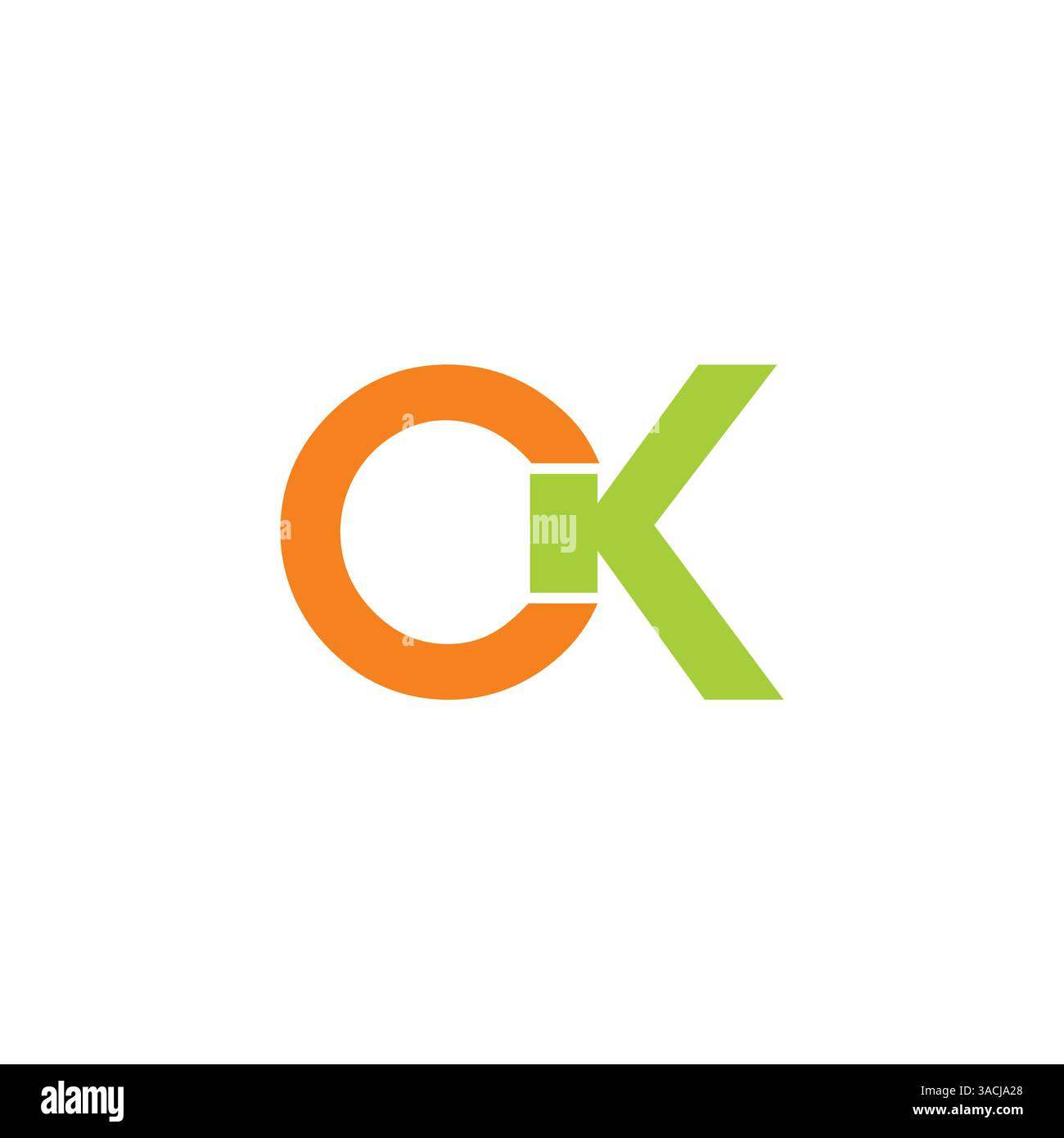 Letter CK, KC, OK, KO logo design template vector Stock Vector