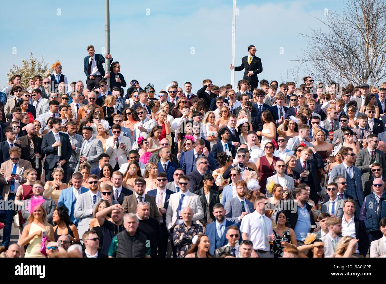 Racegoers on day two of the Randox Grand National Festival at Aintree ...