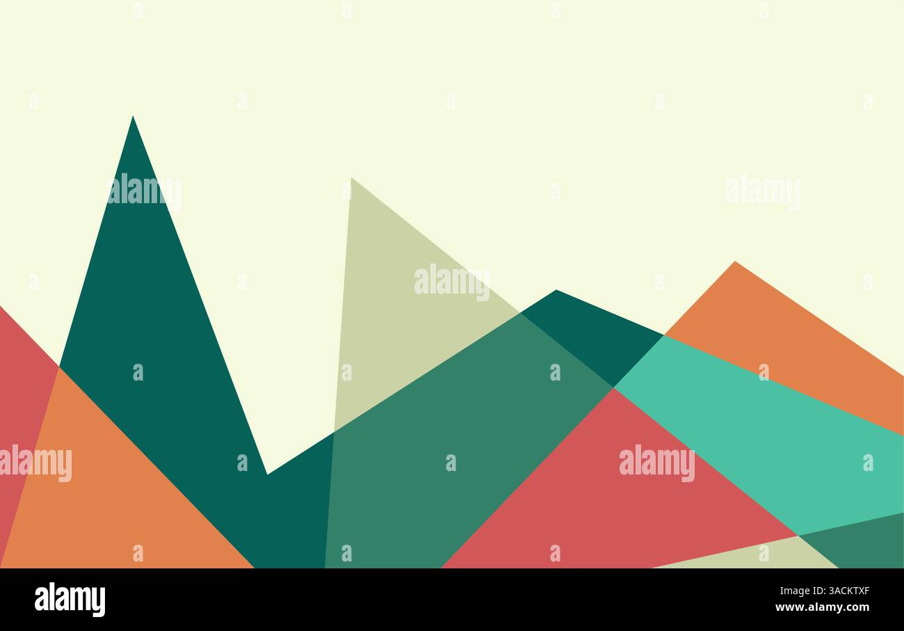 Geometric flat art colourful mountain abstract background Stock Vector