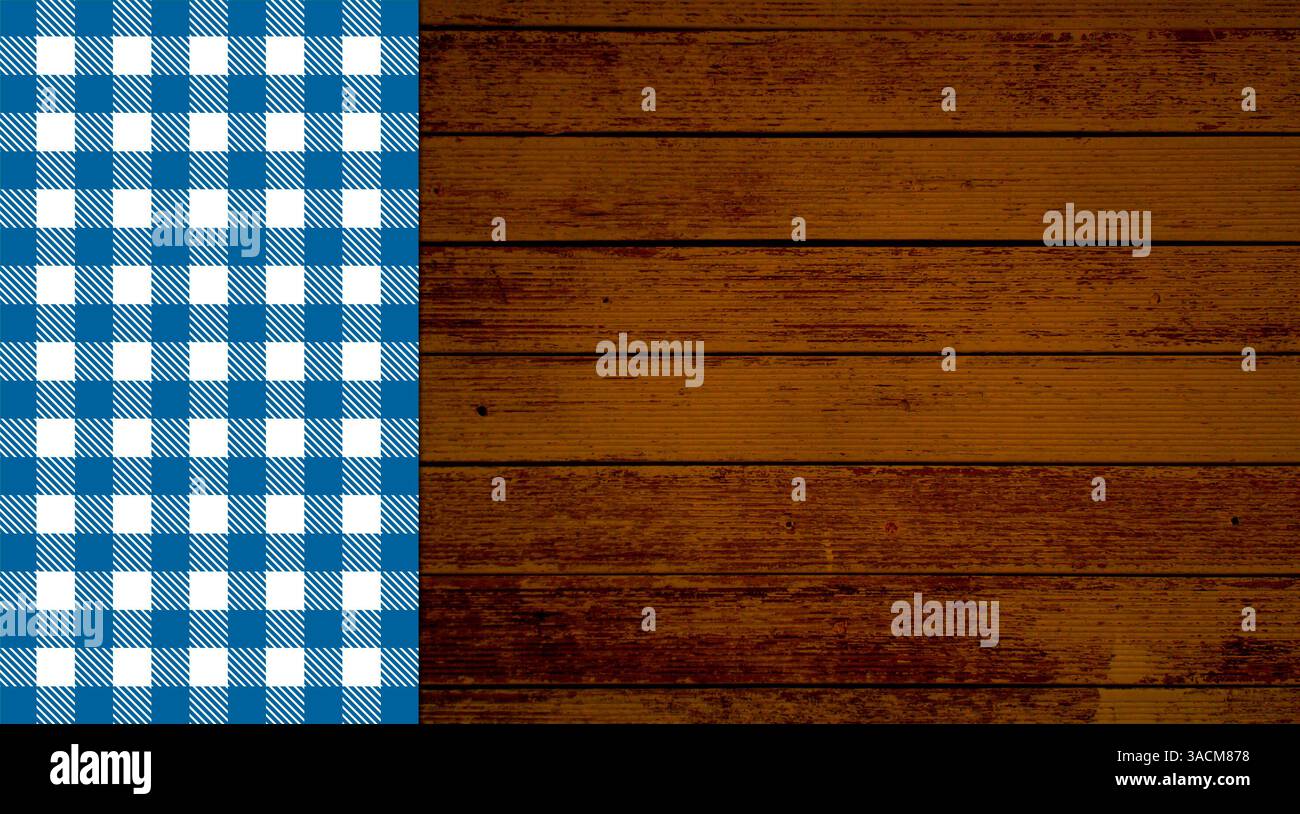 Rustic Checkard Print Rustic retro background with old brown wood and blue and white ...