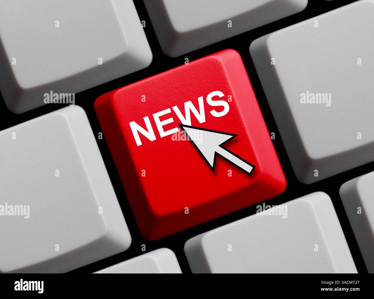 Computer Keyboard With Mouse Arrow Shows News Stock Photo Alamy Computer keyboard with mouse arrow shows news stock photo alamy
