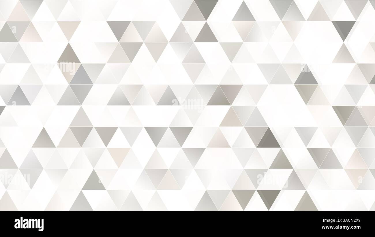 Abstract beige or light brown & gray triangle shape pattern on white. Desaturated colors. Geometric triangular background in 4k resolution. Copy space Stock Photo