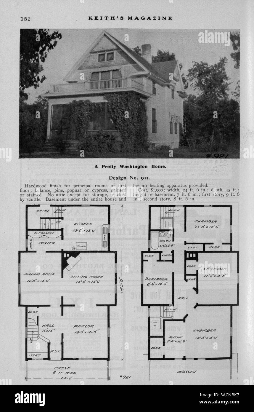 Provides detailed house designs with floor plans hi-res stock ...