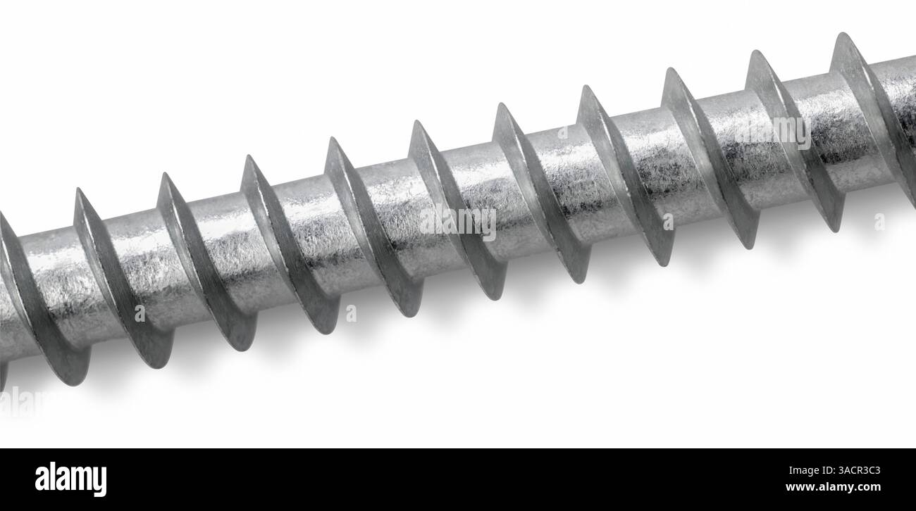 Metallic screw thread detail in white back with shadow Stock Photo - Alamy