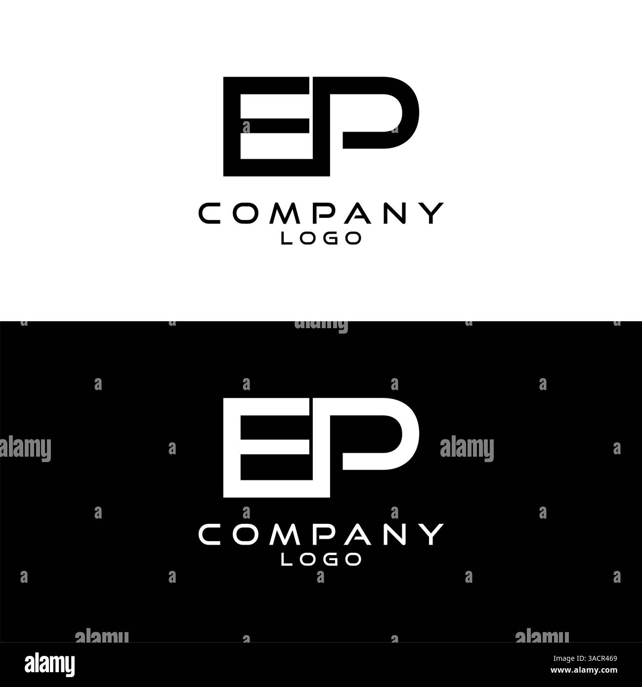 EP, PE letter company logo design template vector Stock Vector