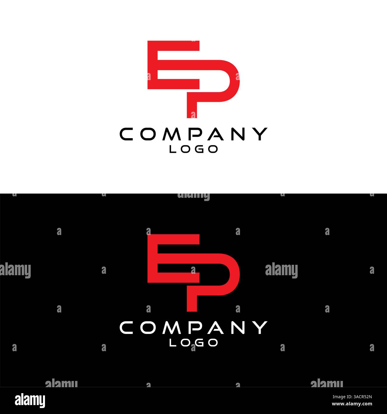 EP, PE letter company logo Template design vector Stock Vector