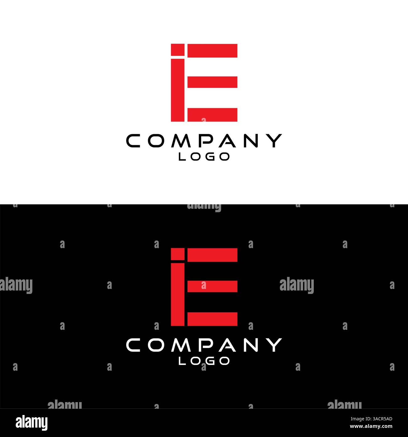 IE, EI letter company logo design template vector Stock Vector
