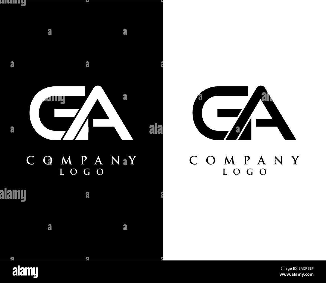 Initial Letter GA, AG Logo Template Design vector Stock Vector