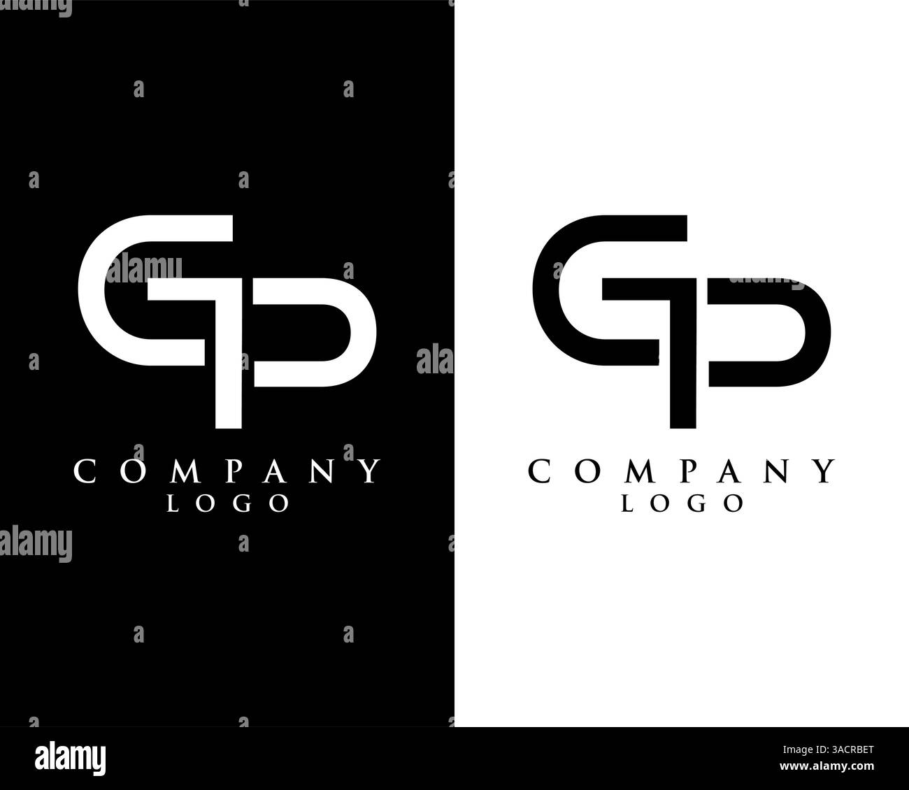 Initial Letter GP, PG Logo Template Design vector Stock Vector