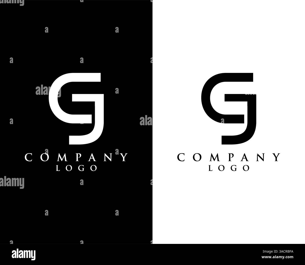 Initial Letter GJ, JG Logo Template Design vector Stock Vector