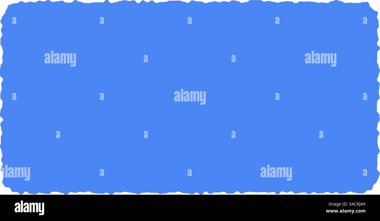 blue Hand drawn organic rectangular frame, abstract text box with doodle bubble shape, fun freeform banner for colorful background. Flat vector illust Stock Vector