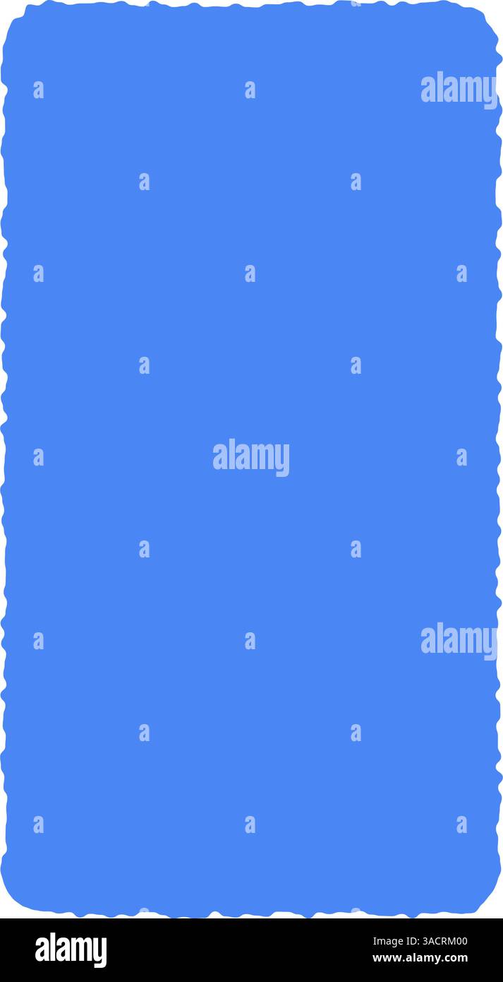 blue Hand drawn organic rectangular frame, abstract text box with doodle bubble shape, fun freeform banner for colorful background. Flat vector illust Stock Vector
