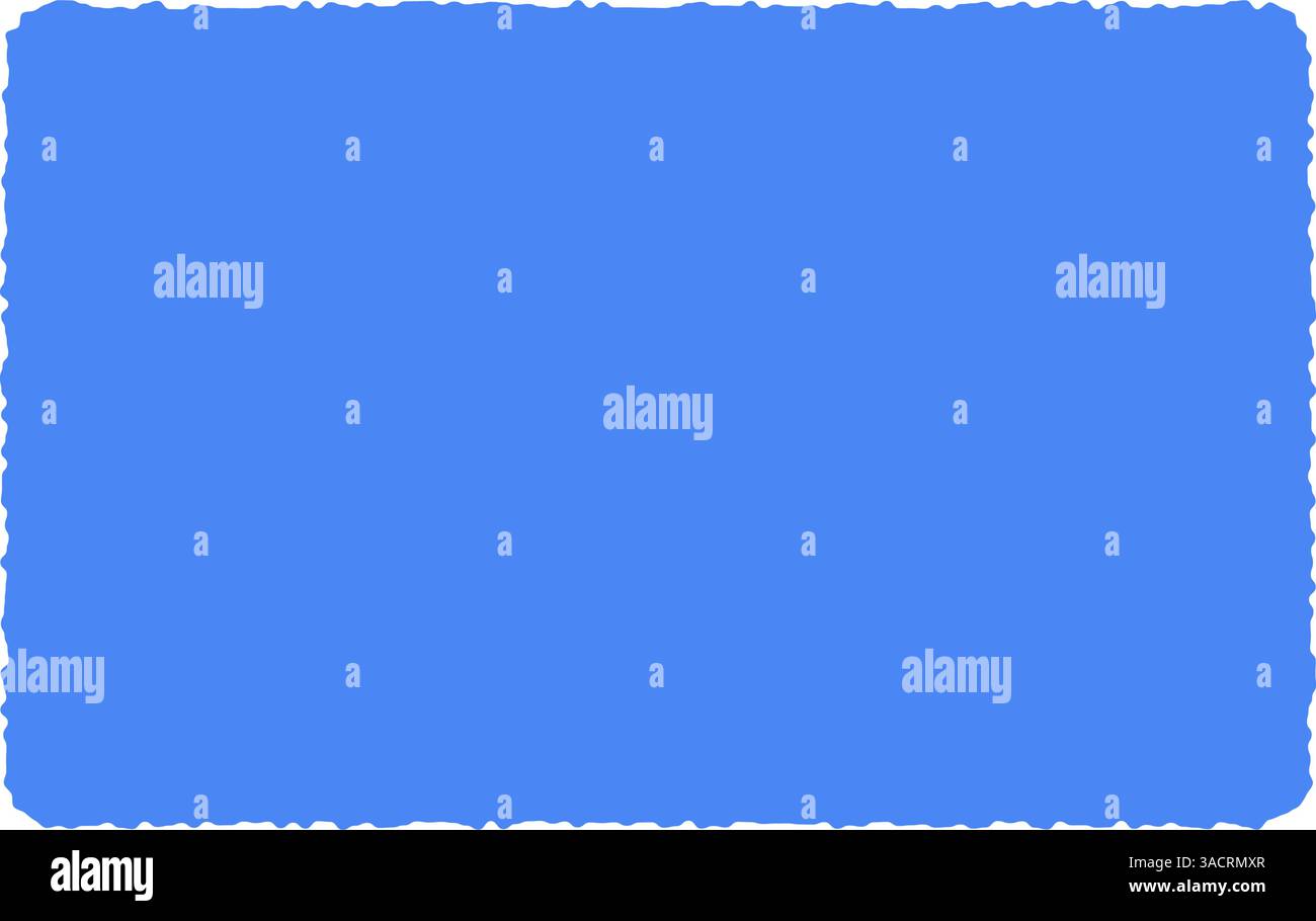 blue Hand drawn organic rectangular frame, abstract text box with doodle bubble shape, fun freeform banner for colorful background. Flat vector illust Stock Vector