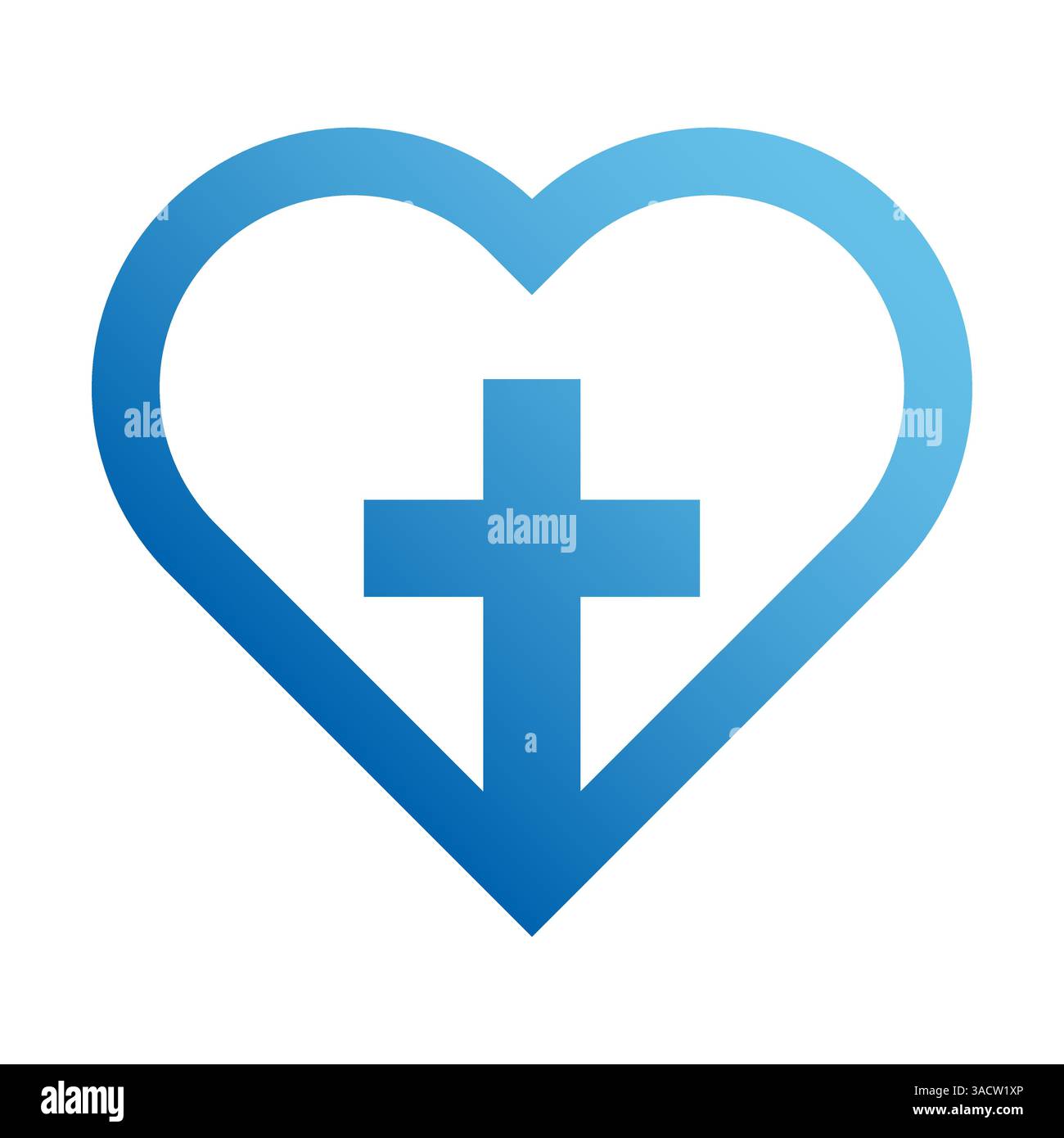 Vector Christian logo Heart with Cross on a White Background. Isolated ...