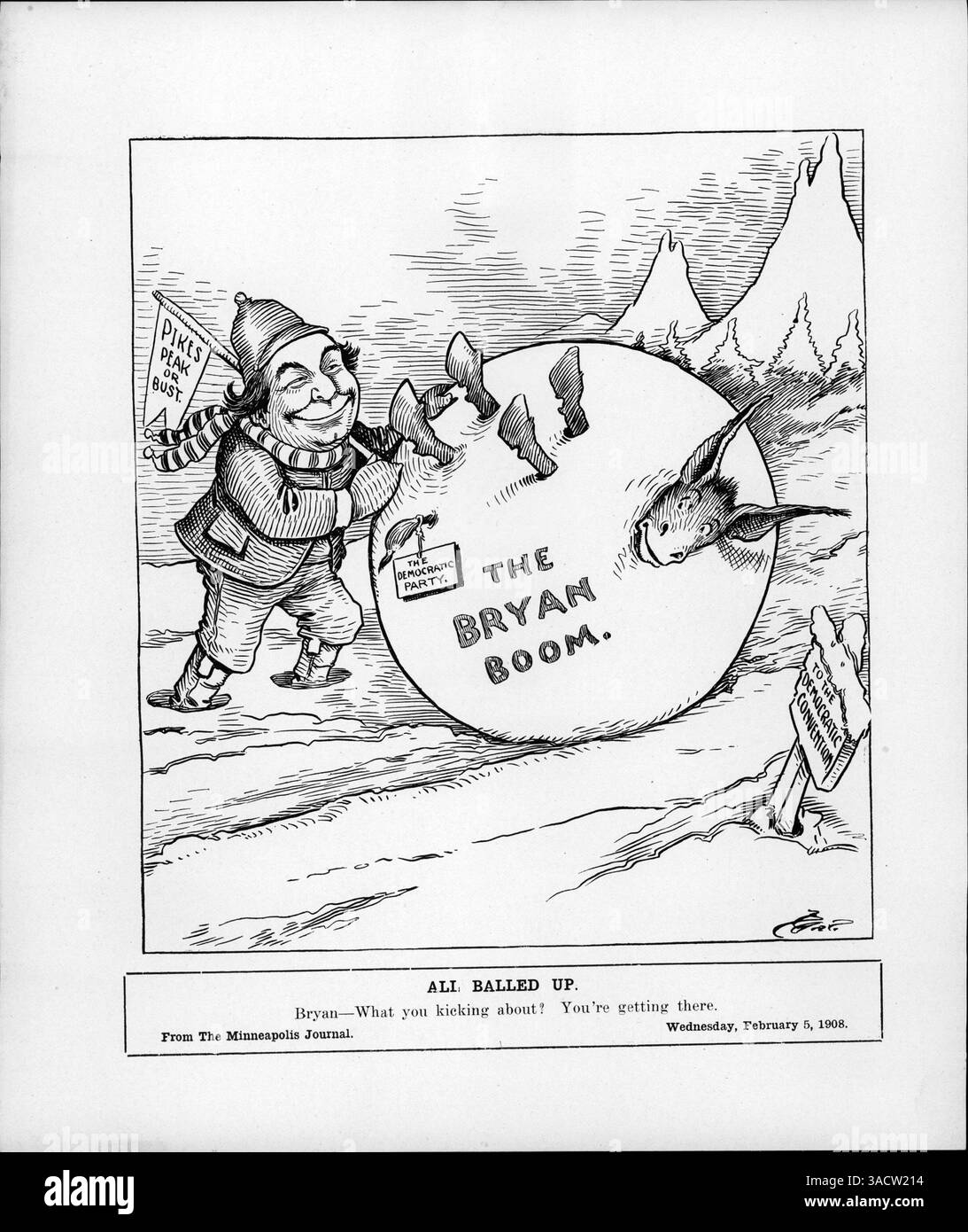 Snowball rolling cartoon hi-res stock photography and images - Alamy