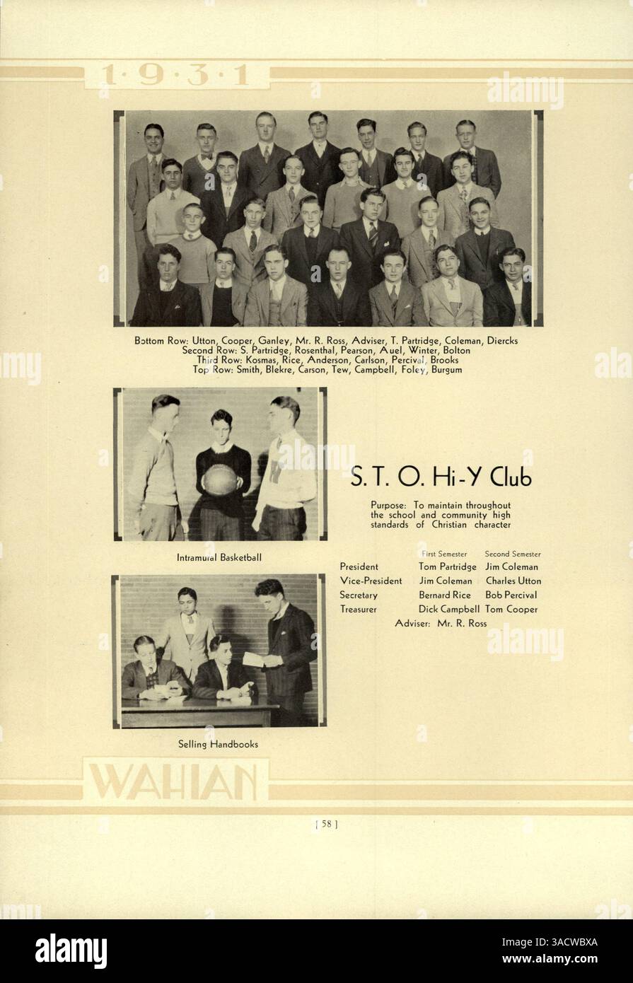This 1931 Wahian yearbook documents the students, teachers ...