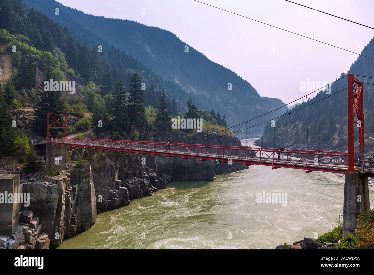 Fraser Canyon, Hell's Gate, Suspension Bridge, British Columbia, Canada Stock Photo