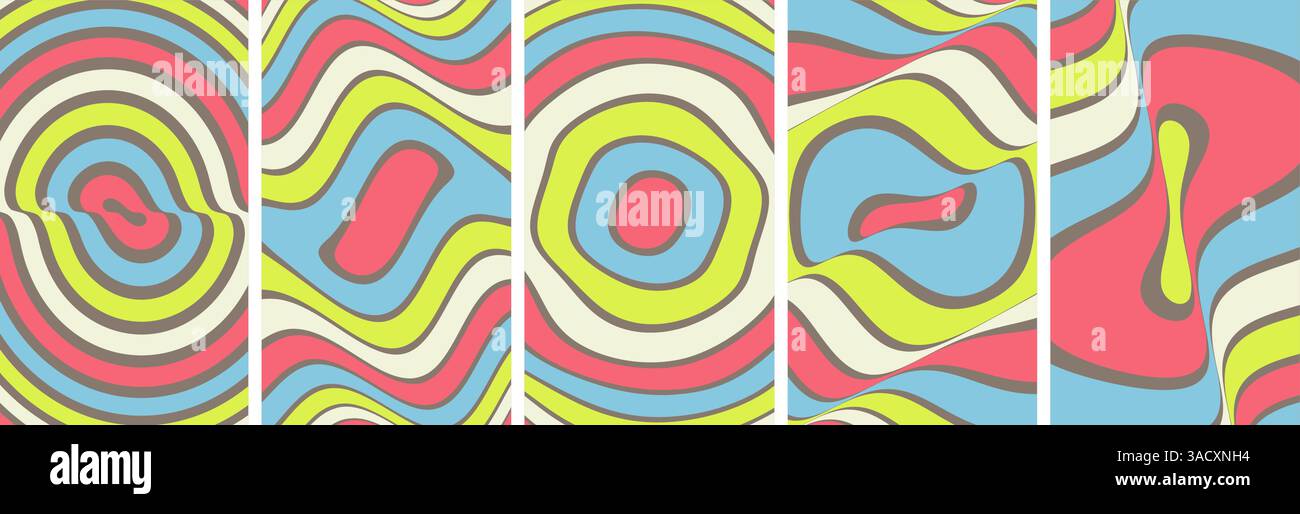Pattern with optical illusion. Abstract striped background with ripple effect. Vector illustration. Stock Vector