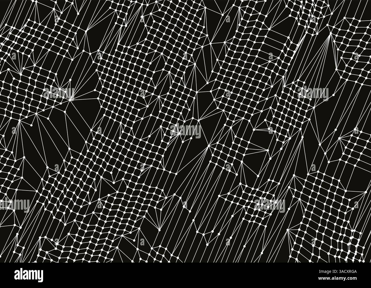 Abstract science or technology background. Graphic design. Network illustration. 3D grid surface. Stock Vector