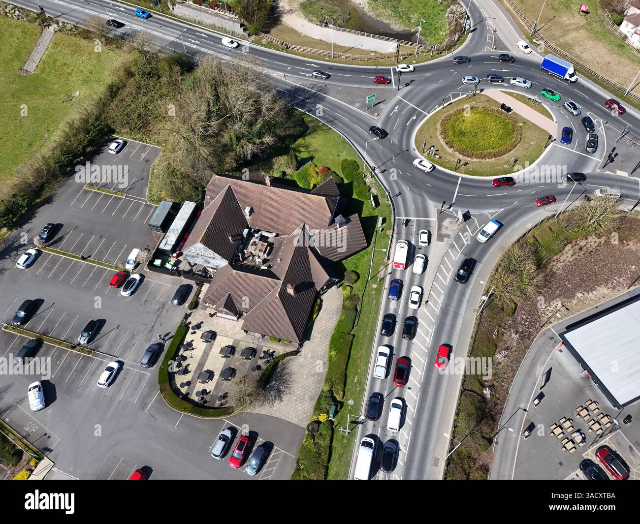 Aerial view of Papa's Fish & Chips fast food outlet and restaurant ...